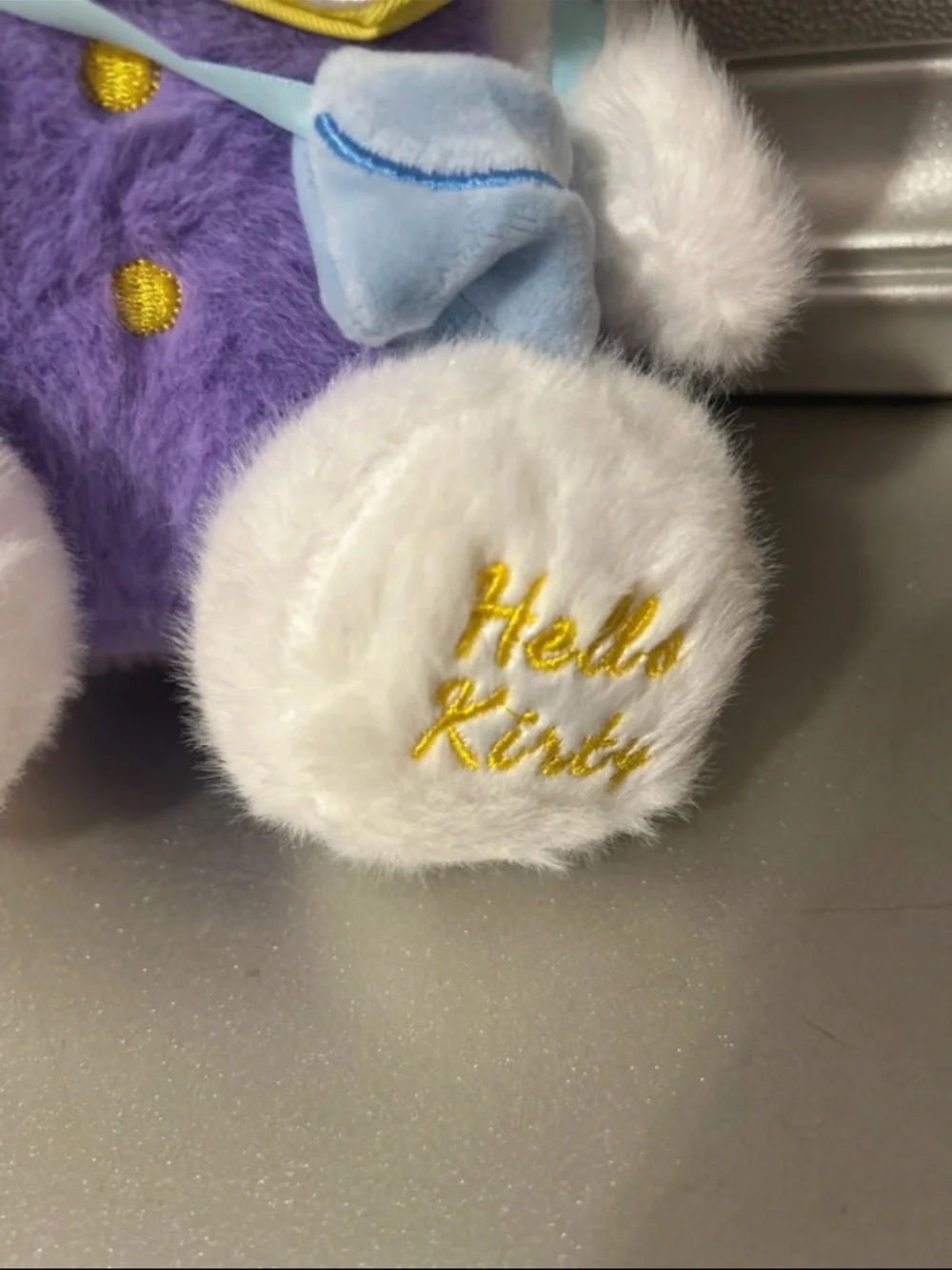 Hello Kitty Plush - White with Purple Outfit and Yellow Details